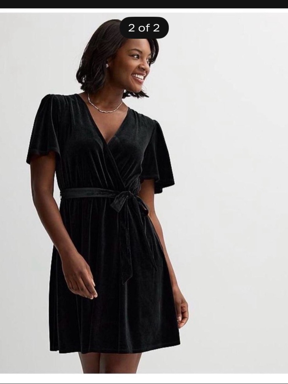 Draper James Black Velvet Wrap Mini Dress